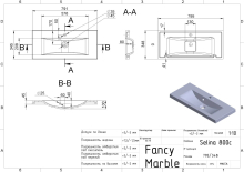 Умивальник Selina 800 Fancy Marble