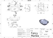 Умывальник Ruff 550 Fancy Marble