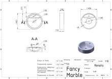 Умивальник Renata 430 Matt Fancy Marble