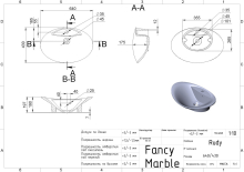 Умивальник Ruby 640 Matt Fancy Marble