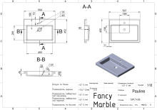 Умивальник Pauline 600 Fancy Marble