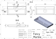 Умивальник Signe 1000 Fancy Marble