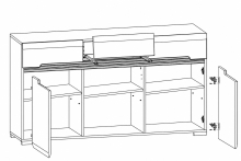 Комод KOM3D3S/8/15 Амелія ВМК (БРВ)