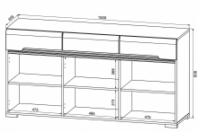 Комод KOM3D3S/8/15 Амелія ВМК (БРВ)