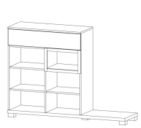 Комод 2Д1Ш Монте антрацит Сокме