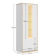 Вітрина низька 1D1W Complex white Mebel Bos