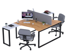 Письмовий стіл подвійний кутовий Open Office ND2U-135 білий Loft Design