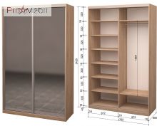 Шкаф-купе Roko 2.62.242.60-1 2 зеркала 179.2