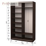 Шкаф-купе Roko 2.62.242.60-1 2 зеркала 179.2