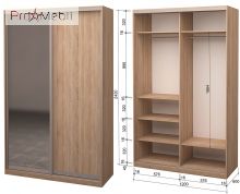 Шафа-купе Roko 2.42.242.60-2 ДСП дзеркало 140