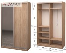 Шафа-купе Roko 2.42.242.60-2 ДСП дзеркало 160