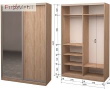 Шафа-купе Roko 2.42.242.60-2 ДСП дзеркало 179.2