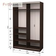 Шкаф-купе Roko 2.42.242.60-2 2 зеркала 160