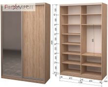 Шафа-купе Roko 2.64.242.60-2 ДСП дзеркало 120