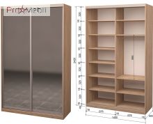 Шкаф-купе Roko 2.64.242.60-2 2 зеркала 140