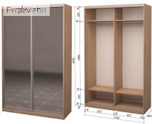 Шкаф-купе Roko 2.22.242.60-1 2 зеркала 160