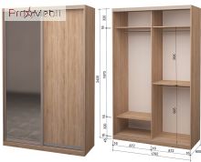 Шафа-купе Roko 2.22.242.60-3 ДСП дзеркало 120