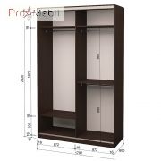 Шкаф-купе Roko 2.22.242.60-3 2 зеркала 179.2