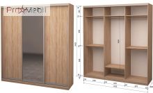 Шафа-купе Roko 3.222.242.60-3 2 ДСП дзеркало 179.2