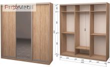 Шафа-купе Roko 3.222.242.60-3 2 ДСП дзеркало 209.2