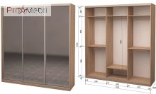 Шафа-купе Roko 3.222.242.60-3 3 дзеркала 179.2