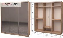 Шафа-купе Roko 3.222.242.60-3 3 дзеркала 224.2