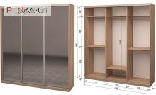 Шафа-купе Roko 3.222.242.60-3 3 дзеркала 239.2