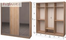 Шафа-купе Roko 3.222.242.60-3 ДСП 2 дзеркала 179.2
