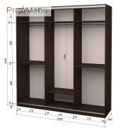 Шкаф-купе Roko 3.222.242.60-3 ДСП 2 зеркала 239.2