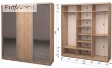 Шафа-купе Roko 3.262.242.60-3 ДСП 2 дзеркала 239.2