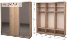 Шафа-купе Roko 3.333.242.60-2 ДСП 2 дзеркала 179.2