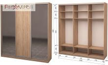 Шафа-купе Roko 3.333.242.60-2 ДСП 2 дзеркала 239.2