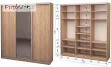 Шафа-купе Roko 3.464.242.60-2 2 ДСП дзеркало 179.2