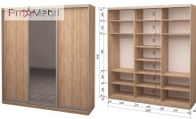 Шкаф-купе Roko 3.464.242.60-2 2 ДСП зеркало 209.2