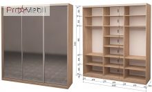 Шафа-купе Roko 3.464.242.60-2 3 дзеркала 209.2