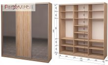 Шафа-купе Roko 3.464.242.60-2 ДСП 2 дзеркала 179.2