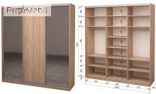 Шкаф-купе Roko 3.464.242.60-2 ДСП 2 зеркала 209.2