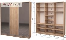 Шкаф-купе Roko 3.464.242.60-2 ДСП 2 зеркала 224.2