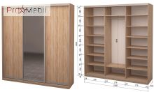 Шкаф-купе Roko 3.626.242.60-1 2 ДСП зеркало 239.2