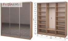 Шафа-купе Roko 3.626.242.60-1 3 дзеркала 239.2