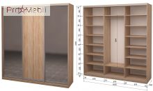 Шкаф-купе Roko 3.626.242.60-1 ДСП 2 зеркала 209.2