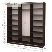 Шкаф-купе Roko 3.626.242.60-1 ДСП 2 зеркала 224.2