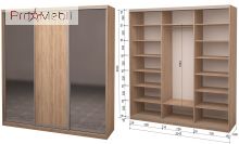 Шкаф-купе Roko 3.626.242.60-1 ДСП 2 зеркала 224.2