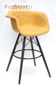 Стілець барний Leon Bar ВК Soft Вовна жовта W-4 Onder Mebli