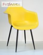 Стул Leon Metal BK желтый 12 Onder Mebli