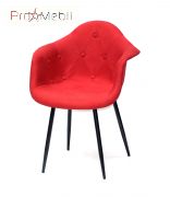 Стілець Leon Soft Вискоза Metal BK червоний К-9 Onder Mebli
