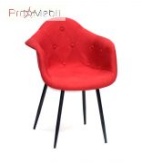 Стілець Leon Soft Вискоза Metal BK червоний К-9 Onder Mebli