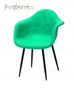 Стул Leon Soft Шерсть Metal BK зеленый W-17 Onder Mebli