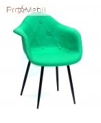 Стул Leon Soft Шерсть Metal BK зеленый W-17 Onder Mebli