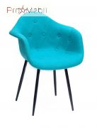 Стілець Leon Soft Вовна Metal BK бірюза W-18 Onder Mebli